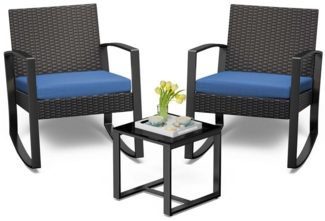 Bealife Balkonset Gartenlounge-Set, (3-tlg), 1 Tisch und 2 Stühle, Rattan Gartenmöbel