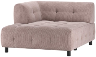 Modulsofa Louis Chaiselongue aus Rippstoff Links, Rosa