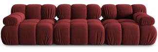 Micadoni Modulares Sofa Bellis 3-Sitzer Samtstoff Dunkelrot