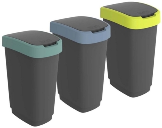 ROTHO Mülleimer Twist Mülleimer 25l mit Deckel, Kunststoff (PP) BPA-frei