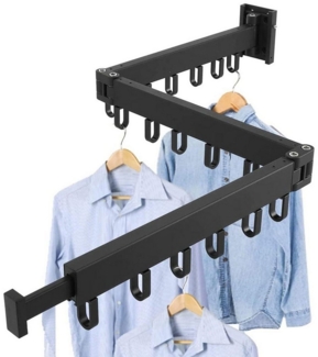 ZEUOPQ Kleiderständer Wäscheständer Einziehbar und faltbarer Kleiderstnder Kleiderstange, (Aus Aluminium, langlebig, 1 St), 360° drehbar und 180° faltbar