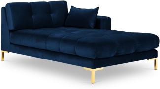 Micadoni Samtstoff Recamiere Rechts Mamaia | Bezug Royal Blue | Beinfarbe Gold Metal