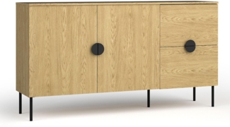 AX Living Große Kommode Brunelli 160 cm Eiche Baltic Kommode modern