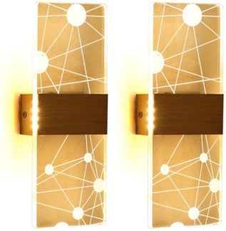 oyajia LED Wandleuchte 2 Stück Wandleuchte Innen, Laser Acryl Wandlampe Up Down Licht Leuchte, LED fest integriert, Kaltweiß/Naturweiß/Warmweiß, Moderne Nordic Wandleuchter Lampen Dimmbar, Wohnzimmer Flur Decor