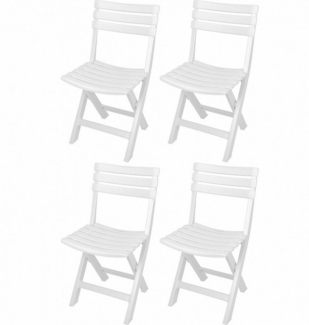 Progarden Klappstuhl Balkonstuhl Gartenstuhl Campingstuhl Stuhl 78x44x42cm Weiß (Set, 4 St), UV-Beständig, Robust, Wetterfest, Made in Italy, Hochwertig