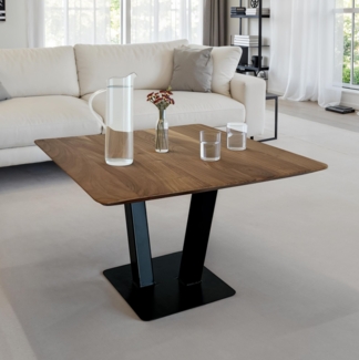 Couchtisch 60x60x40cm Akazie Massivholz Metall Industrial Wohnzimmertisch Quadratisch