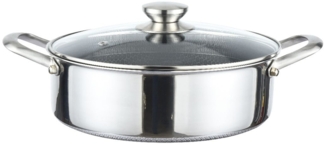 Edelstahl-Kochtopf ø32 cm mit Glasdeckel & Wabenstruktur - Induktionsgeeignet