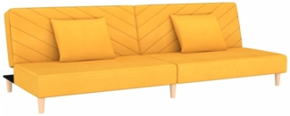vidaXL Schlafsofa 2-Sitzer mit 2 Kissen Gelb Stoff 375895