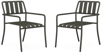 Vente-unique - Gartensessel stapelbar 2er-Set - Metall - Anthrazitgrau - BIRMOS von MYLIA