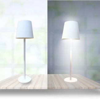 Bada Bing LED Tischleuchte Touchlampe 37cm große Tischlampe mit Akku und USB Ladekabel, Touchfunktion, LED fest integriert, Dimmbar in 3 Stufen, Warmweiss, Kaltweiss, Reinweiss, Touchfeld, Kabellos, aus Hochwertigem Metall