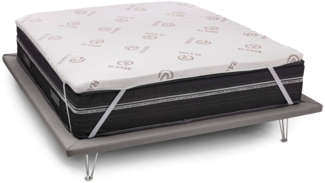 Dmora Afella Doppel-Topper, Topper erneuert die Matratze mit abnehmbarem Bezug aus Memory-Schaum und Kupferfasern, 100 % Made in Italy, milbenhemmend und hypoallergen, 160 x 200 x 5 cm