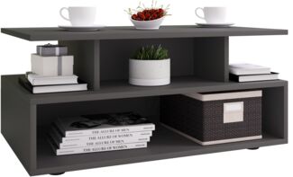 VCM Beistelltisch & Couchtisch Esila 919397 Anthrazit H. 40 x B. 80 x T. 50 cm