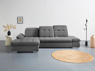 COTTA Ecksofa Holiday L-Form, Sitztiefenverstellung, wahlweise mit Bettfunktion inkl. Bettkasten