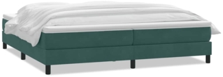 vidaXL Boxspringbett mit Matratze Dunkelgrün 200x210 cm Samt 3315942