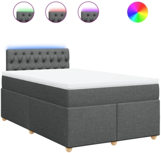 vidaXL Boxspringbett mit Matratze Dunkelgrau 120x200 cm Stoff 3288955