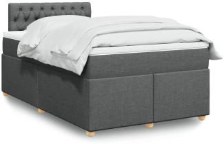 vidaXL Boxspringbett mit Matratze Dunkelgrau 120x200 cm Stoff 3288955