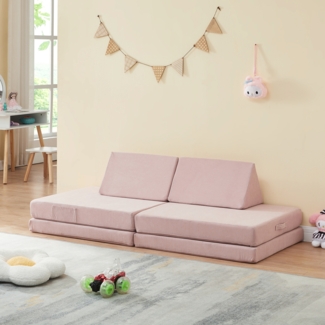 Spielsofa Norhulta 5-tlg. 150x66x46 cm Cord Rosa [en. casa]