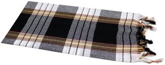 my Hamam Hamamtücher Hamamtuch kariert »Pestemal« Classic Style ca. 80x180 cm schwarz, Baumwolle, Polyester (1-St), Sauna Handtuch Badetuch