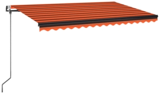 vidaXL Automatische Markise mit LED & Windsensor 450x350 Orange/Braun 3069215