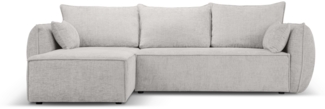 Micadoni Ecksofa Kaelle 4-Sitzer mit Schlaffunktion Chenille Hellgrau Links