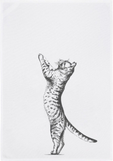 17,30 Hamburg Geschirrtuch Katze, Grau, (1-tlg), 50x70 cm, Siebdruck