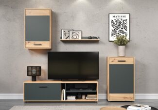 INOSIGN Wohnwand Valetta, (Komplett-Set, 4-St), inkl. Lowboard, Hängeschrank, Wandboard und Highboard