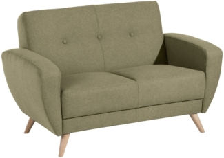 Sofa 2-Sitzer Karen Bezug Samtvelours (mit Clean-Abo Ausrüstung) Buche natur / oliv 21852