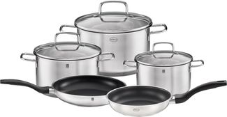 RÖSLE Topf-Set Pfannen Kochtöpfe alle Herdarten auch Induktion 5teilig Edelstahl