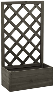 DOTMALL Blumenkasten Garten-Spalier mit Blumenkasten Grau 50x25x90 cm Tannenholz