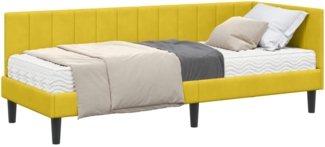 vidaXL Eckbettgestell mit Matratze mit Matratze 2 pcs Gelb Samt 3393884