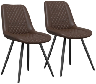 HawthyHome Esszimmerstuhl Set of 2 Kunstleder Polsterstuhl mit Rückenlehne