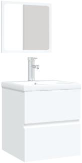 vidaXL Waschbeckenunterschrank mit Waschbecken und Spiegel Weiß 3114171