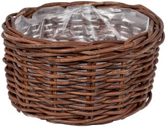 Pflanzkorb VERONA-Rund ca. D30cm Natural Brown Rattan Blumenkasten Blumenkorb