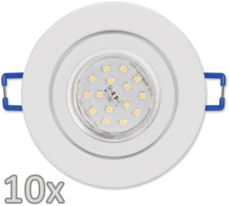 Einbauleuchten-Set McShine, 10xRahmen, 10xLED-Strahler, 5W, 500lm,weiß, IP44