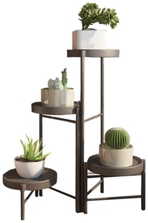 GarveeMore Blumenständer Neu Metall-Pflanzenständer Zusammenklappbares mehrstufiges Blumenregal, Kleine Topfpflanzen-Treppe Display-Regal Mit abnehmbaren Tabletts