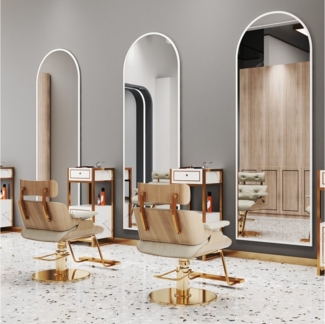 WDWRITTI Dekospiegel groß für Salon Hairsalon Friseurladen Hotel (Wandspiegel groß Weiß Ganzkörperspiegel Weiß, 1-St, 50 x 160 cm, 50 x 150 cm), 5mm HD Bleifreier Spiegel mit Splitterschutzfolie