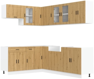 vidaXL 11-tlg. Küchenschrank-Set Porto Artisan-Eiche Holzwerkstoff 3314910