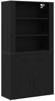 vidaXL Hochboard Schwarz Eichen-Optik 80 x 33 x 150 cm Holzwerkstoff 3333080