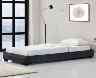 Kunstlederbett Masari 90x200 cm mit Lattenrost Schwarz Corium