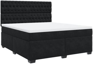 vidaXL Boxspringbett mit Matratze Schwarz 180x200 cm Samt 3290986