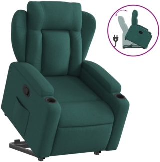 vidaXL Relaxsessel mit Aufstehhilfe Dunkelgrün Stoff 3204488