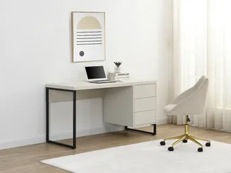 Vente-unique - TIMFIA Büromöbel Holz, Platte Beige - B 60 cm x H 75 cm x L 140 cm