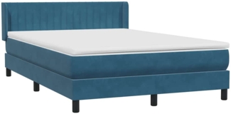 vidaXL Boxspringbett mit Matratze Dunkelblau 140x220 cm Samt 3318325