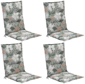 GO-DE Sitzauflage Mittellehner FLIDU, B 50 x L 108 cm, Grün, Weiß, (Set, 4 St), für Mittellehner-Stühle
