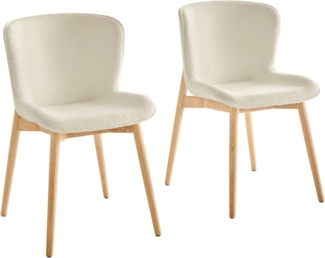 s.Oliver Esszimmerstuhl Kailee (Set, 2 St), weicher Bouclé-Bezug, ergonomisches Design, Eschenholzgestell