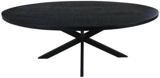 Esstisch Melbourne - Oval - 240 x 110 x 76,5 cm - Schwarz - Mangoholz / Eisen von HSM