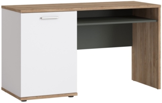 Schreibtisch Teenie / Twenty , Holzwerkstoff , Schwarz, Weiß , 130 x 75 x 50 cm