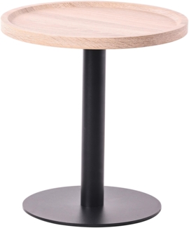 CLP Beistelltisch Aspen runde Tischplatte mit schwarzem Metallgestell,eiche M