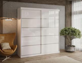 Lookway Kleiderschrank BASTER PLUS GLOSSY Hochglanz Weiß / Weiß