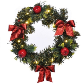 Haushalt International LED-Girlande Beleuchteter LED Weihnachts-Türkranz, Weihnachtsdekoration Adventsdeko Weihnachtsdeko